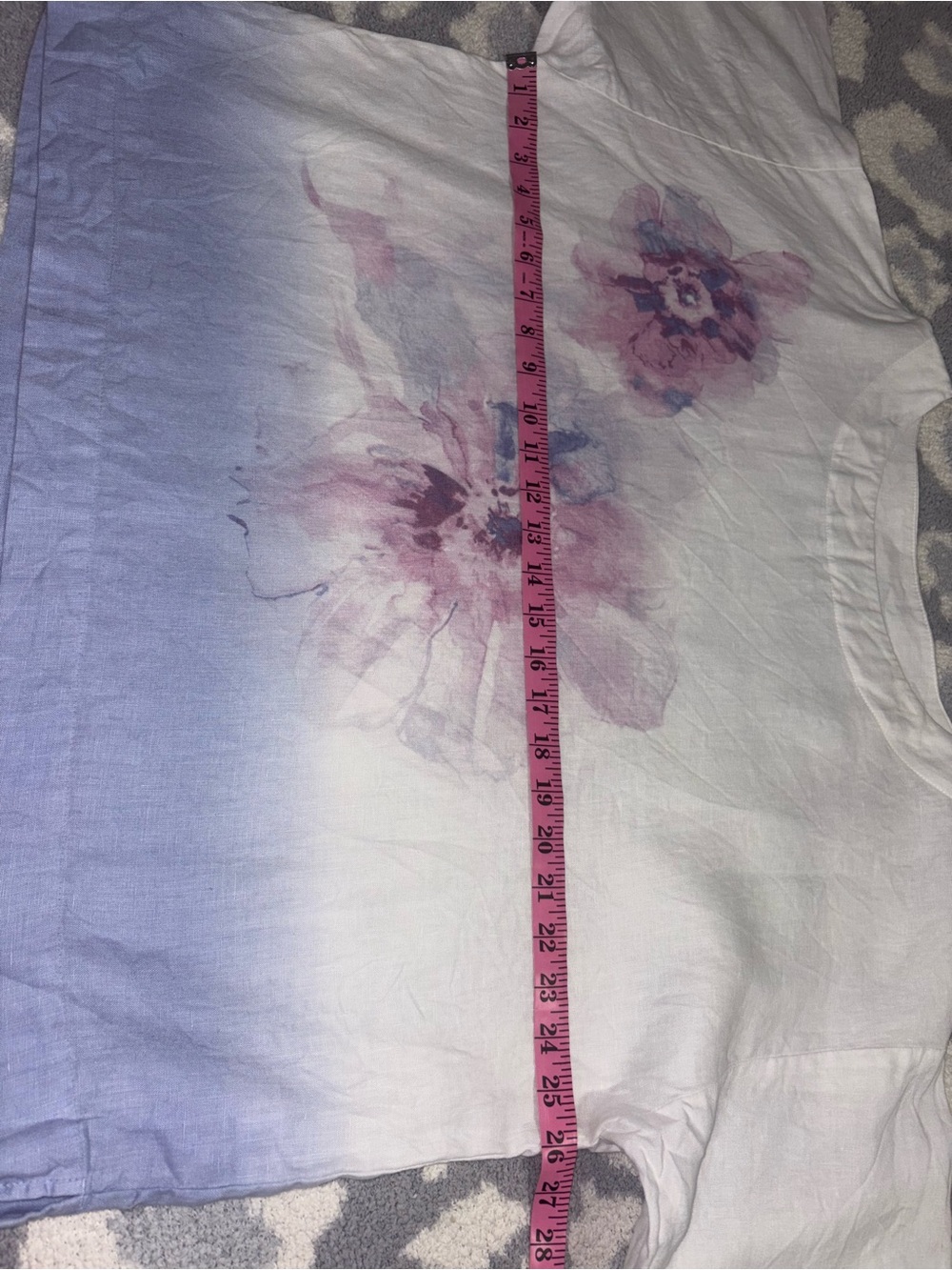 J. Jill 100% Linen White Purple Watercolor Floral Oversized Top Women’s S - Picture 6 of 11